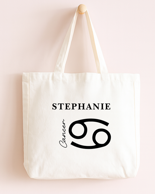 Personalized Zodiac Tote Bags with Name