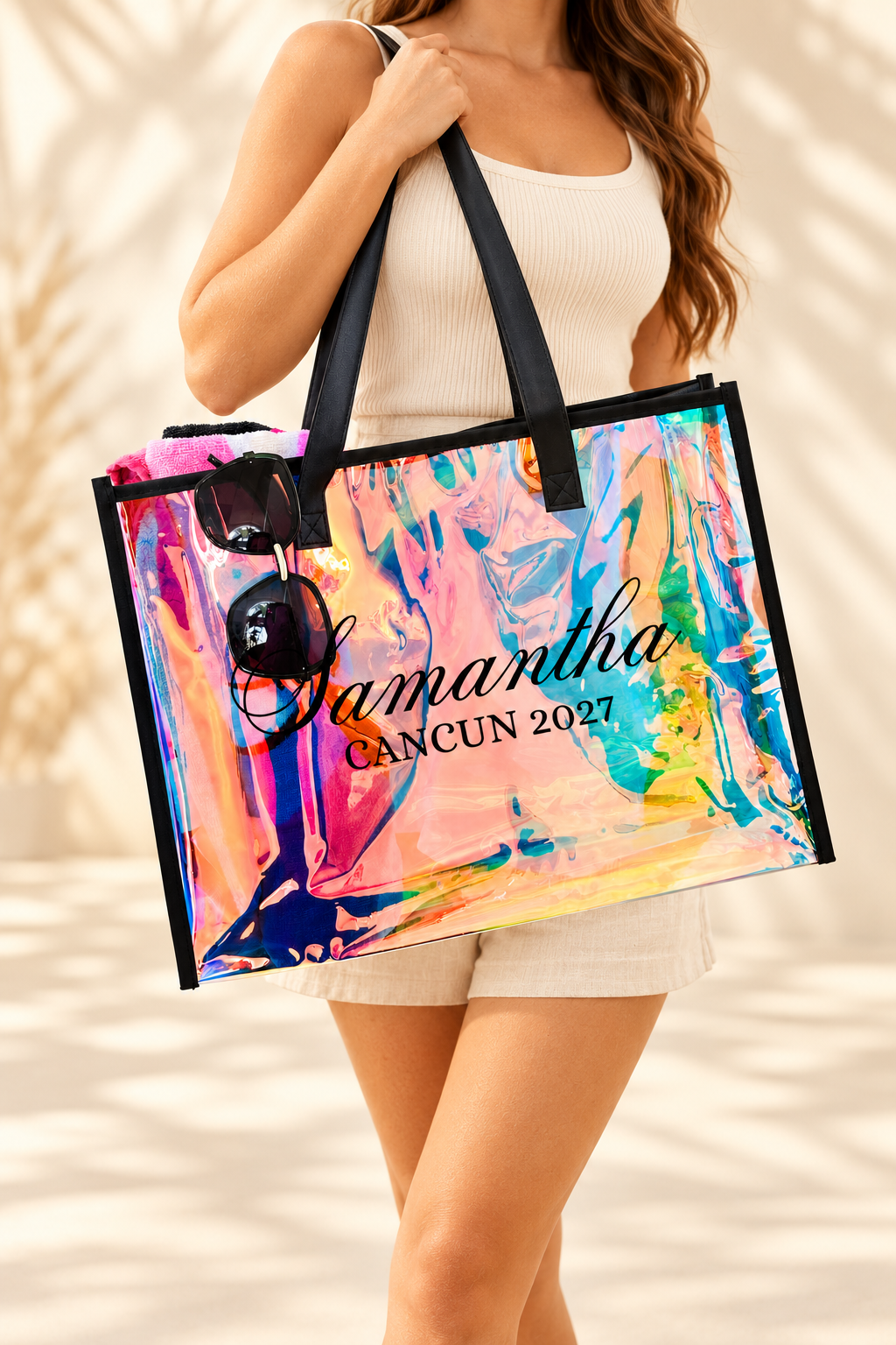 Personalized Translucent Holographic Tote Bags- Design Yours