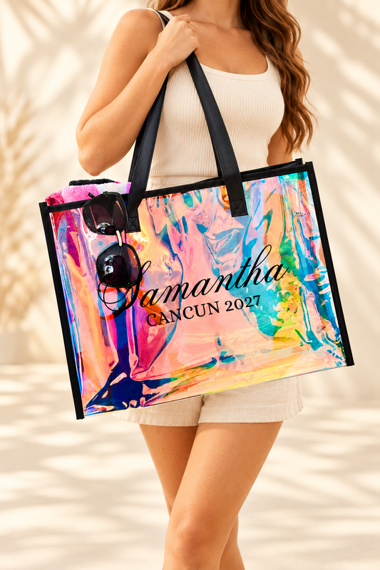Personalized Translucent Holographic Tote Bags- Design Yours