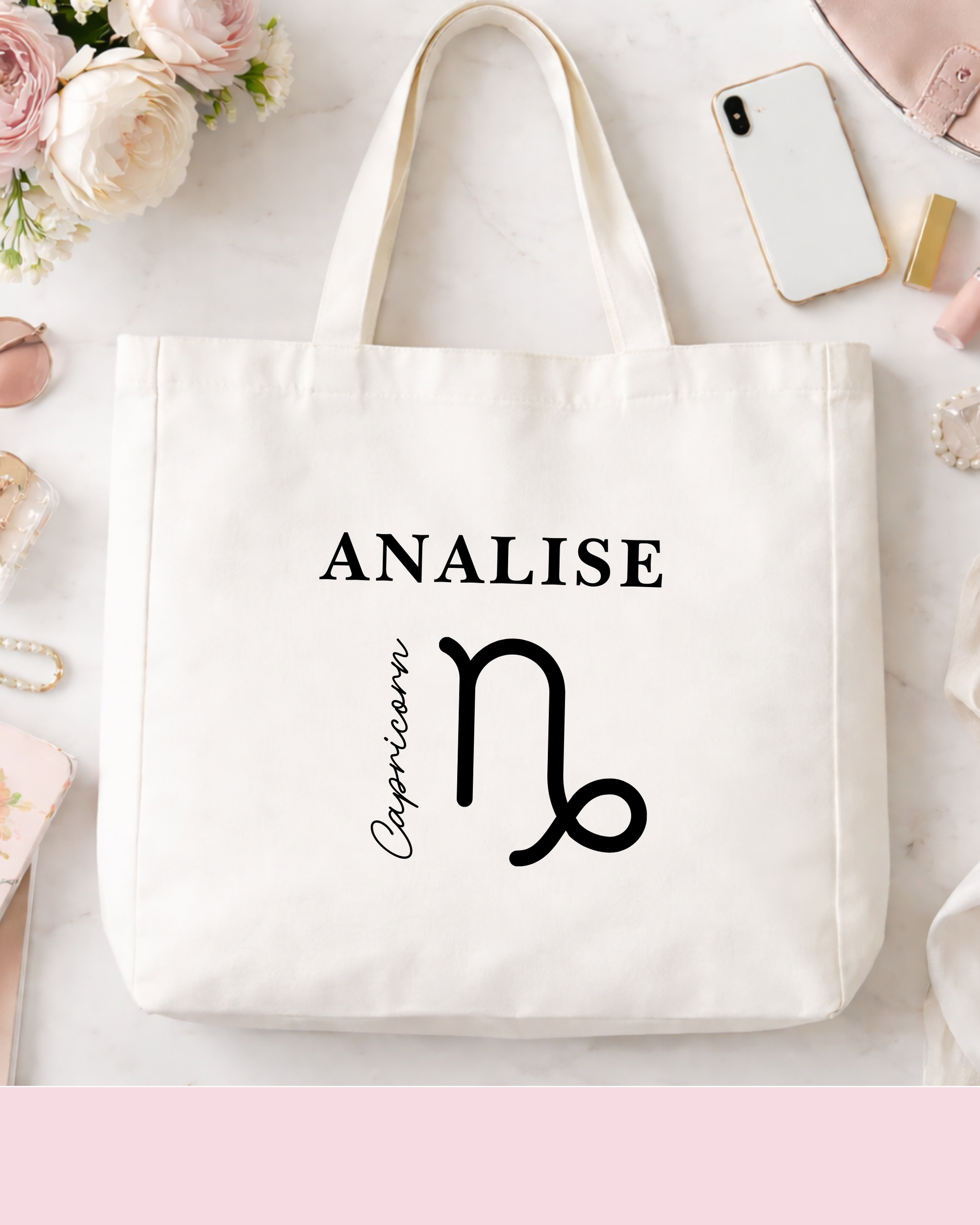 Personalized Zodiac Tote Bags with Name