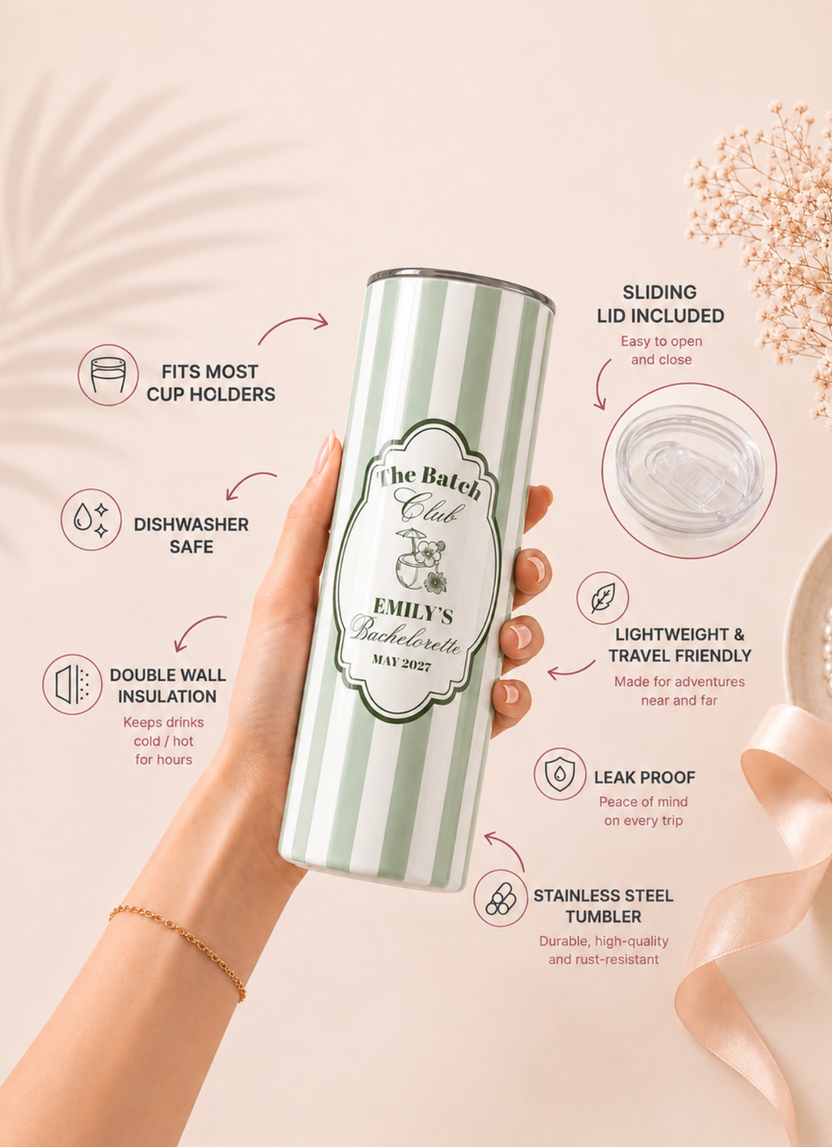 Personalized Tumbler For Bach Trips And More.