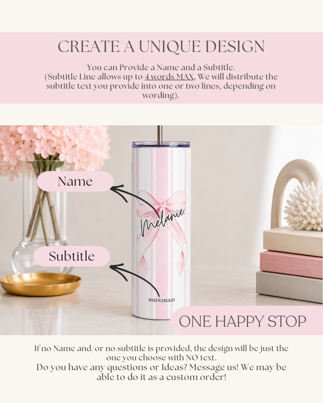 Personalized Coquette Tumbler With Bow