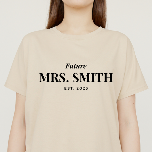 Personalized with Last Name and Date Bride or Groom T Shirt