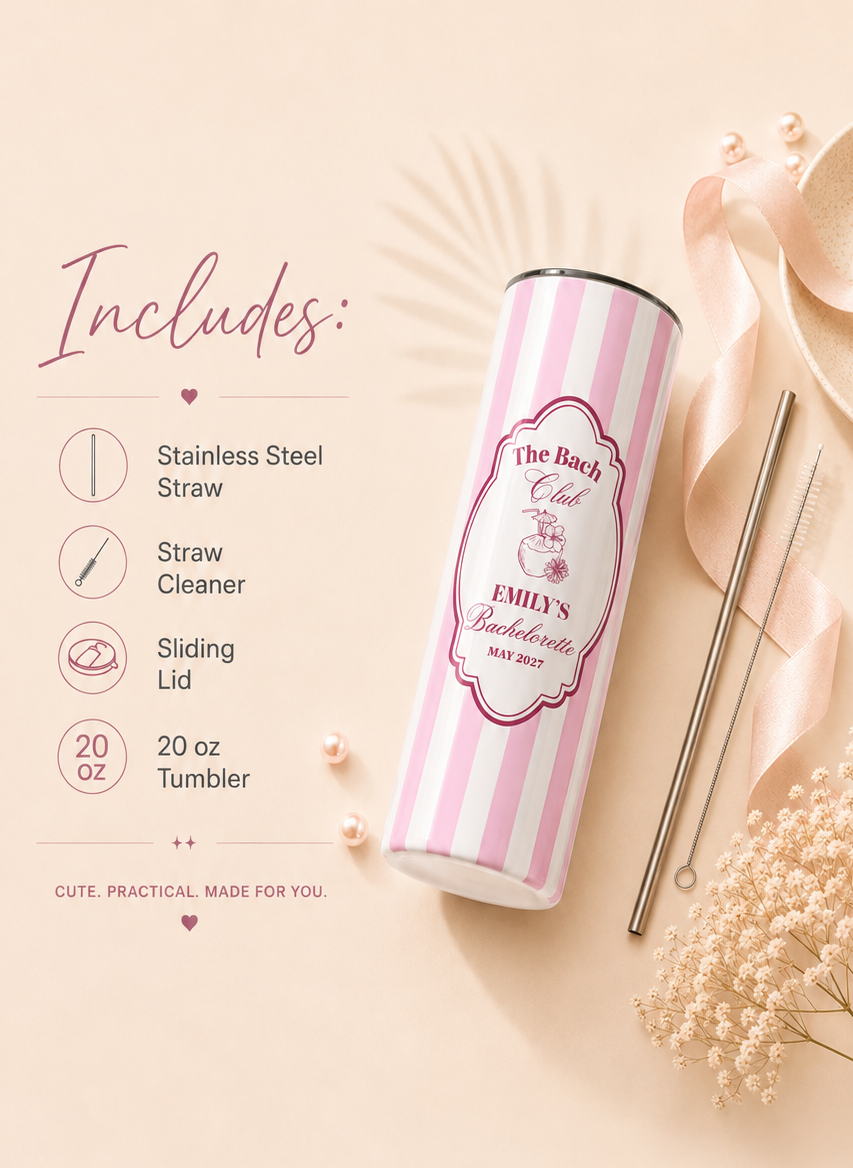 Personalized Tumbler For Bach Trips And More.