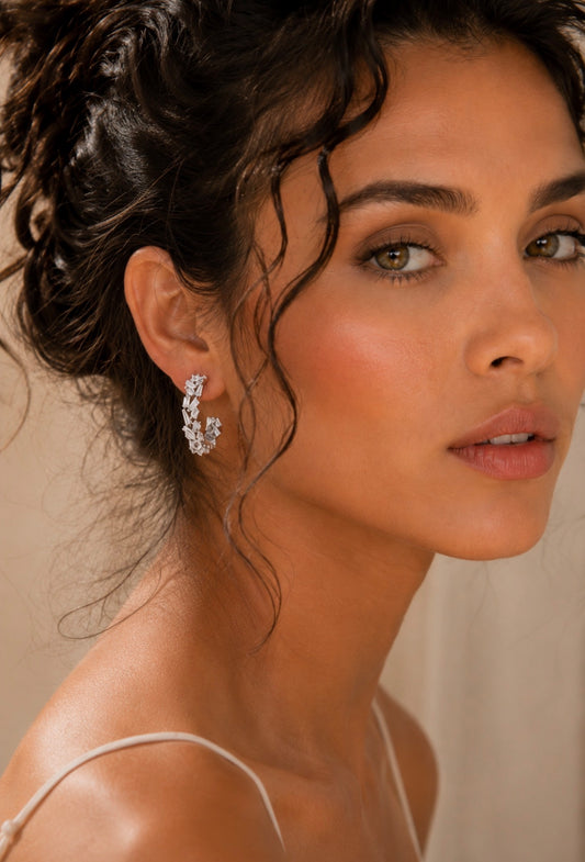 Ariella Crystal Hoop Earrings