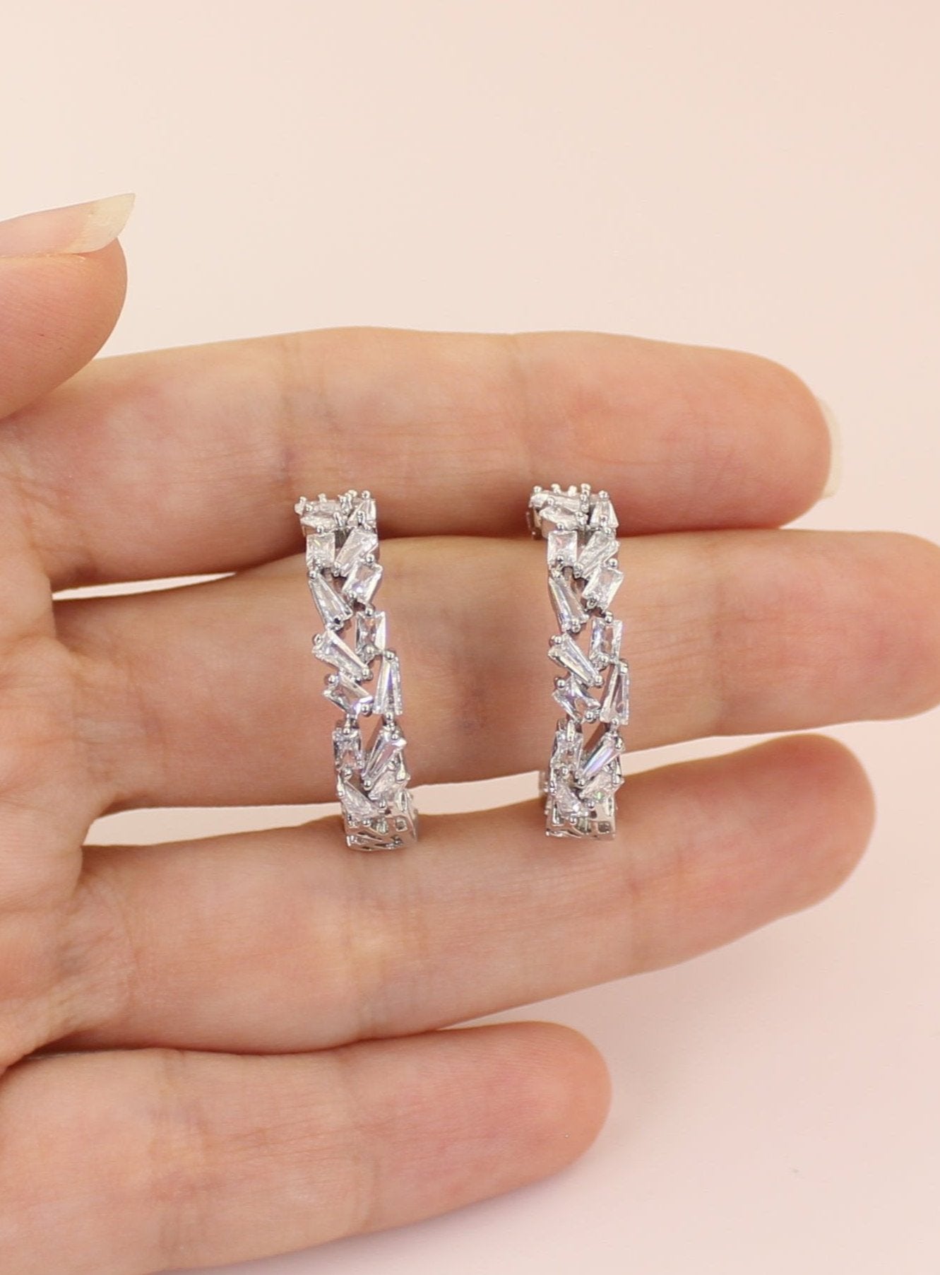 Ariella Crystal Hoop Earrings