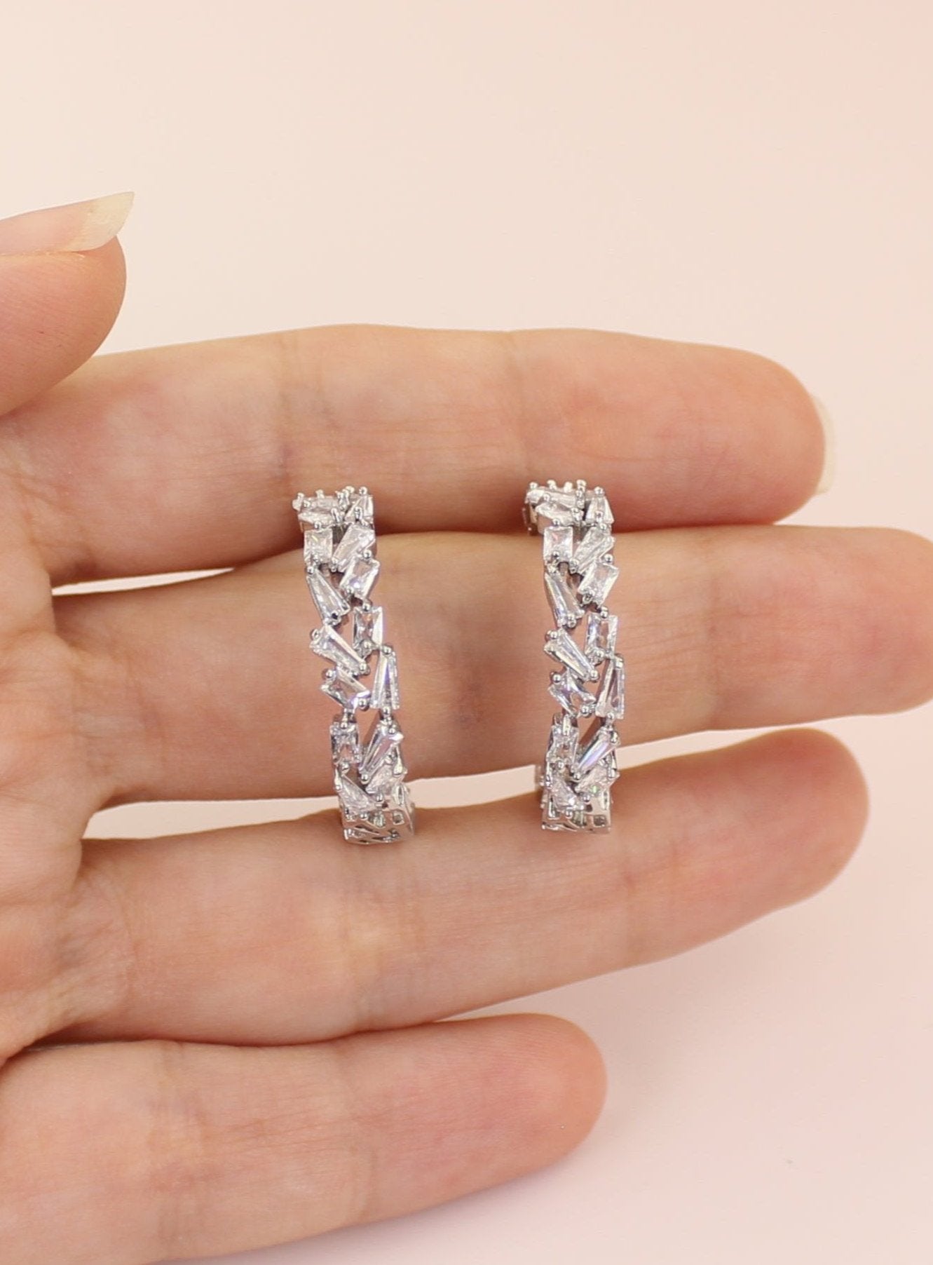 Ariella Crystal Hoop Earrings
