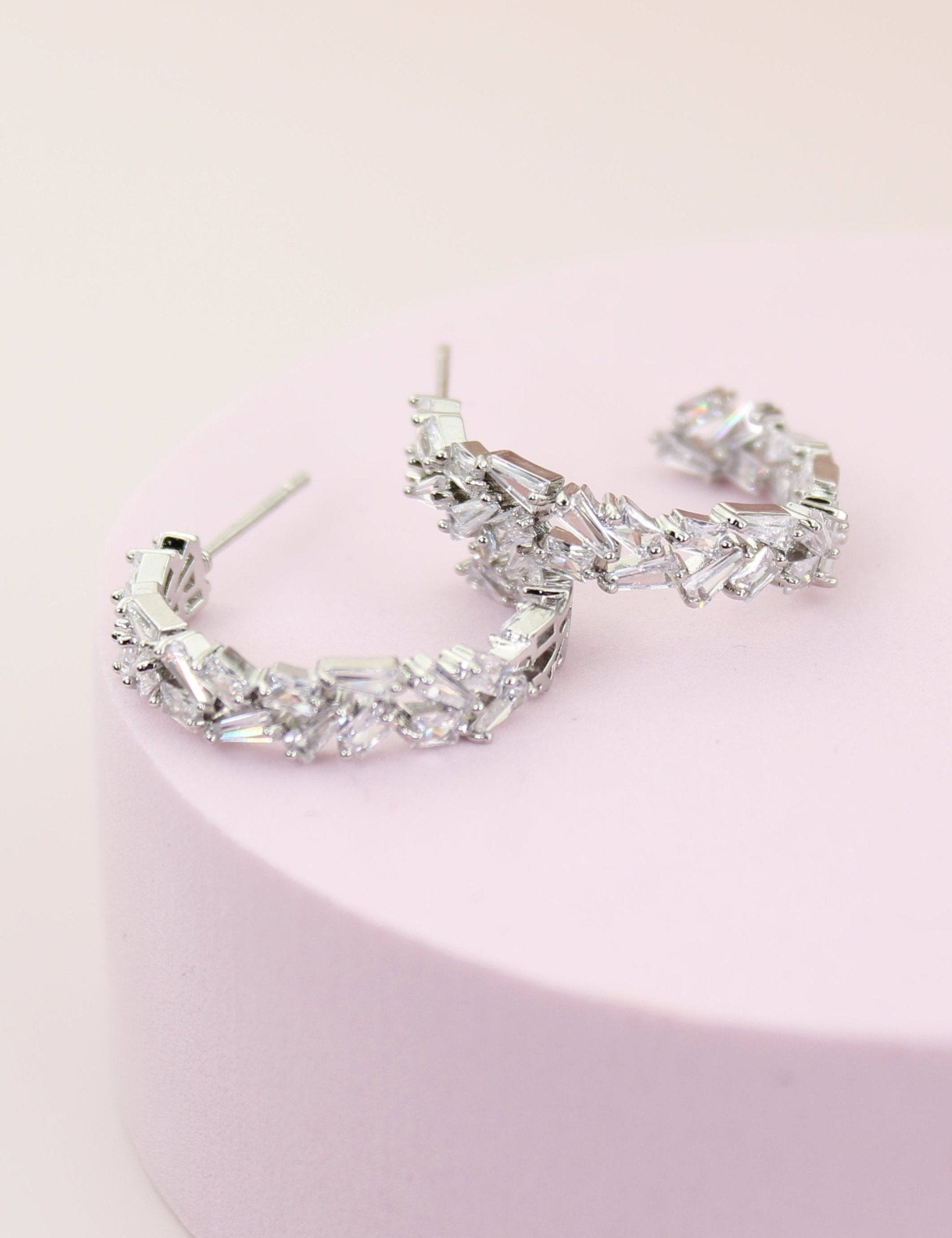 Ariella Crystal Hoop Earrings