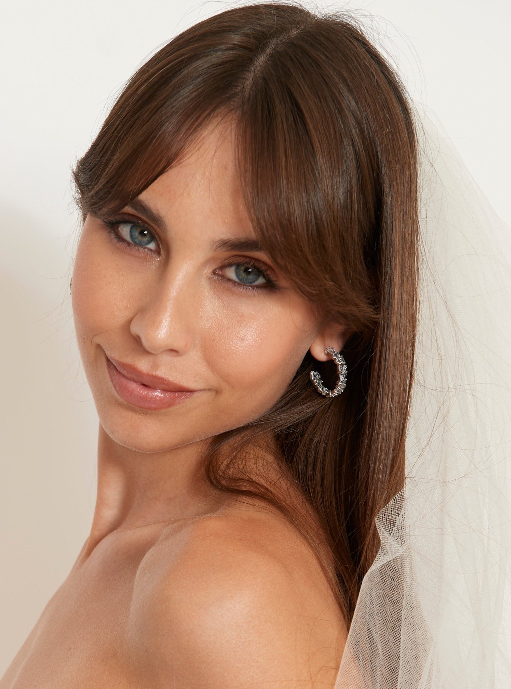 Ariella Crystal Hoop Earrings