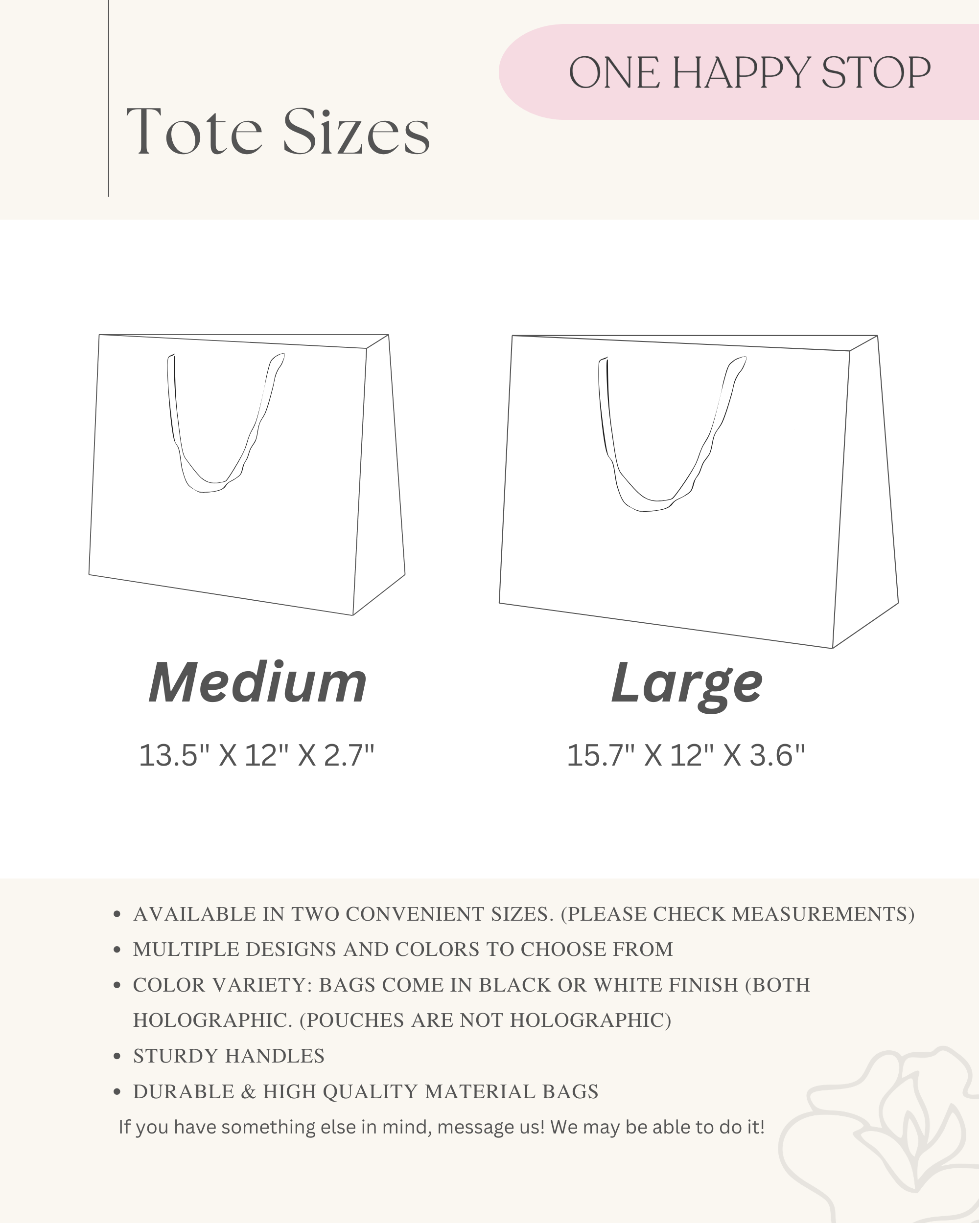 Personalized Holographic Party Tote Bags