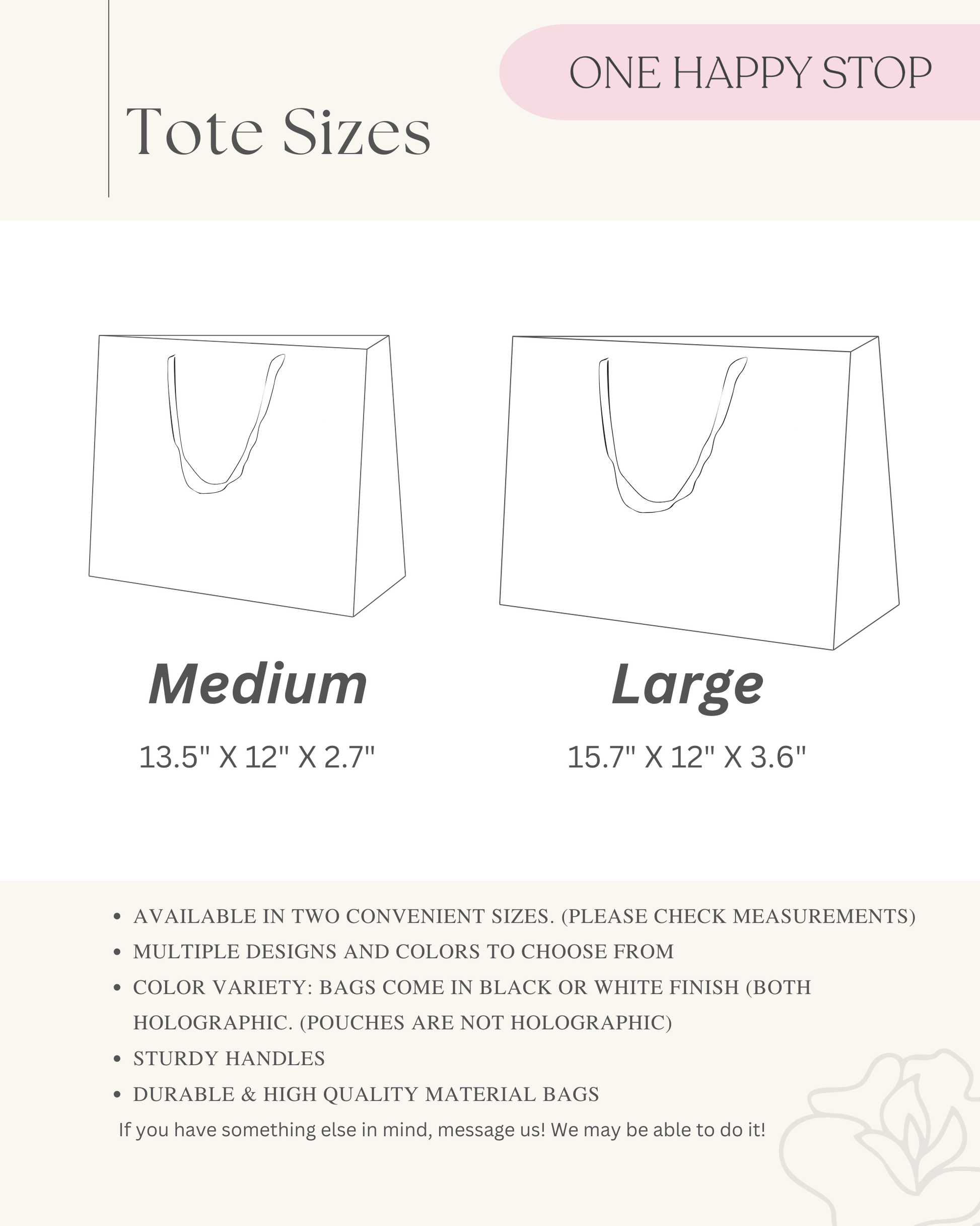 Personalized Holographic Party Tote Bags