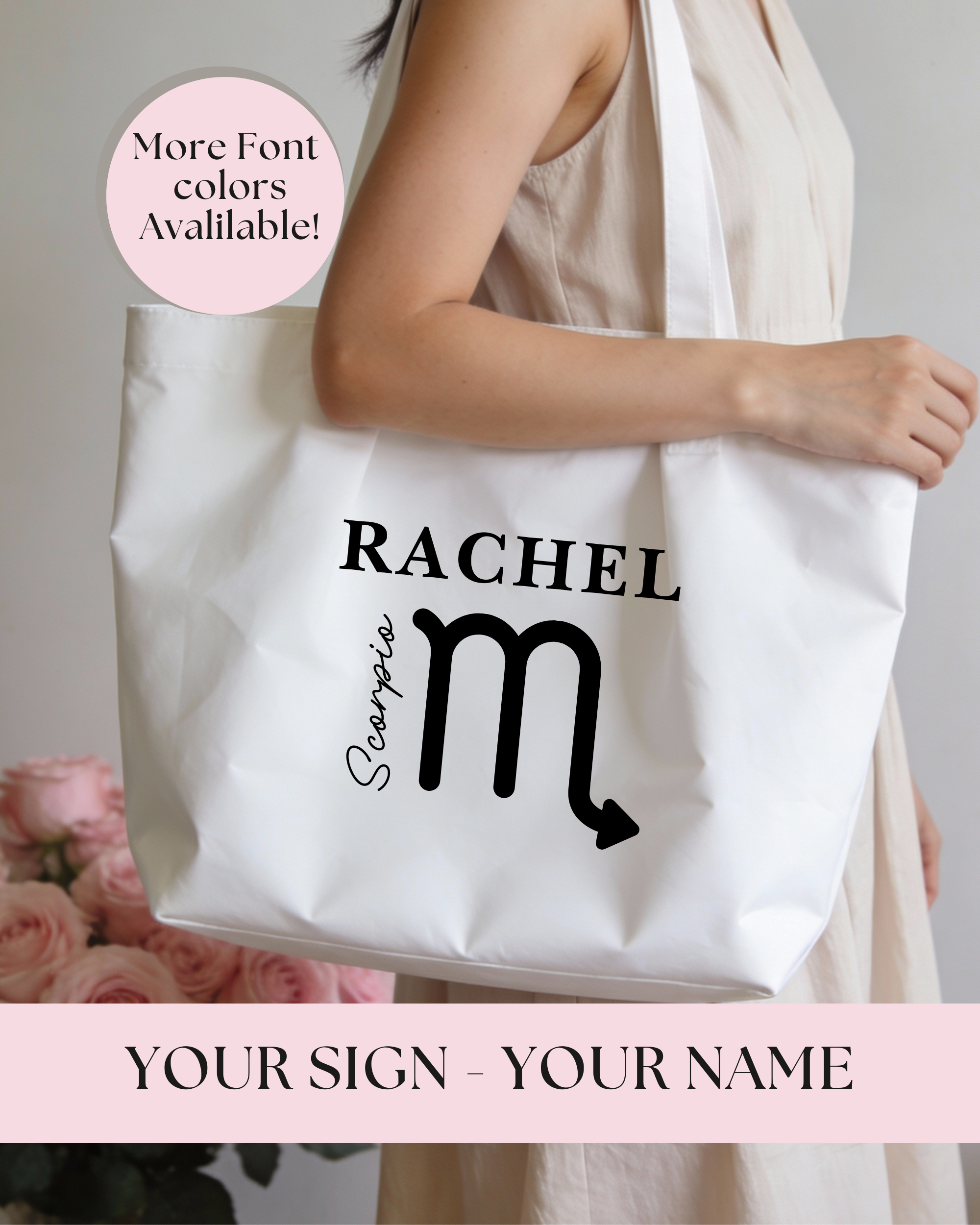 Personalized Zodiac Tote Bags with Name