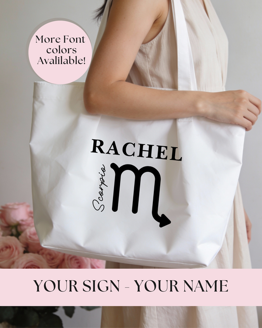 Personalized Zodiac Tote Bags with Name