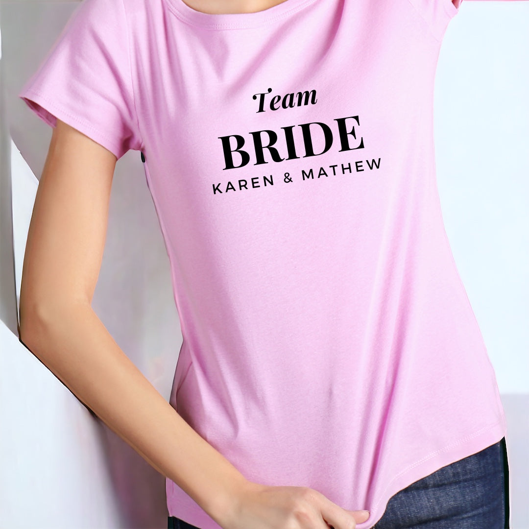 Personalized Team Bride, Team Groom, The Bride T-Shirt