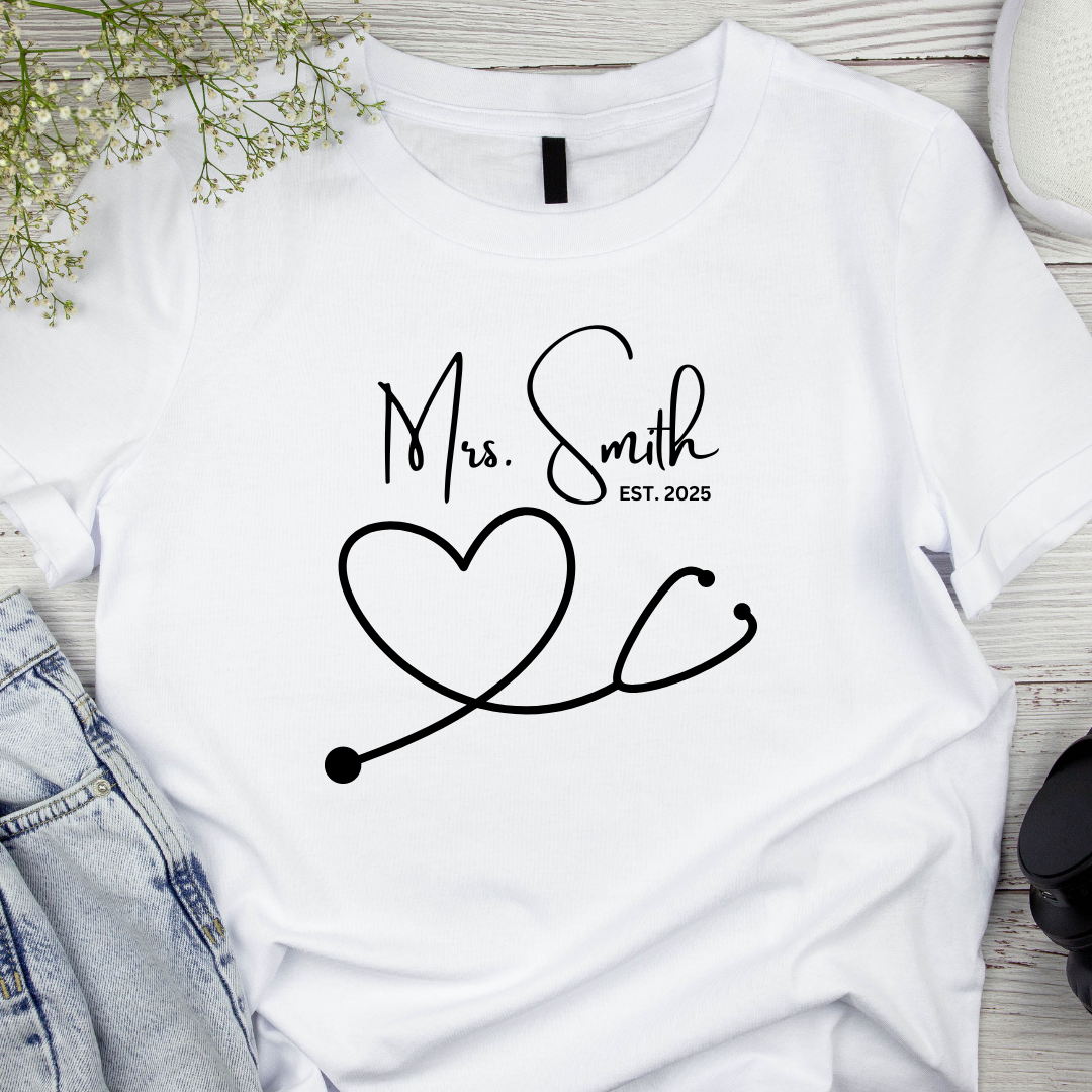 Mrs or Mr Wedding T shirt for nurses or doctors