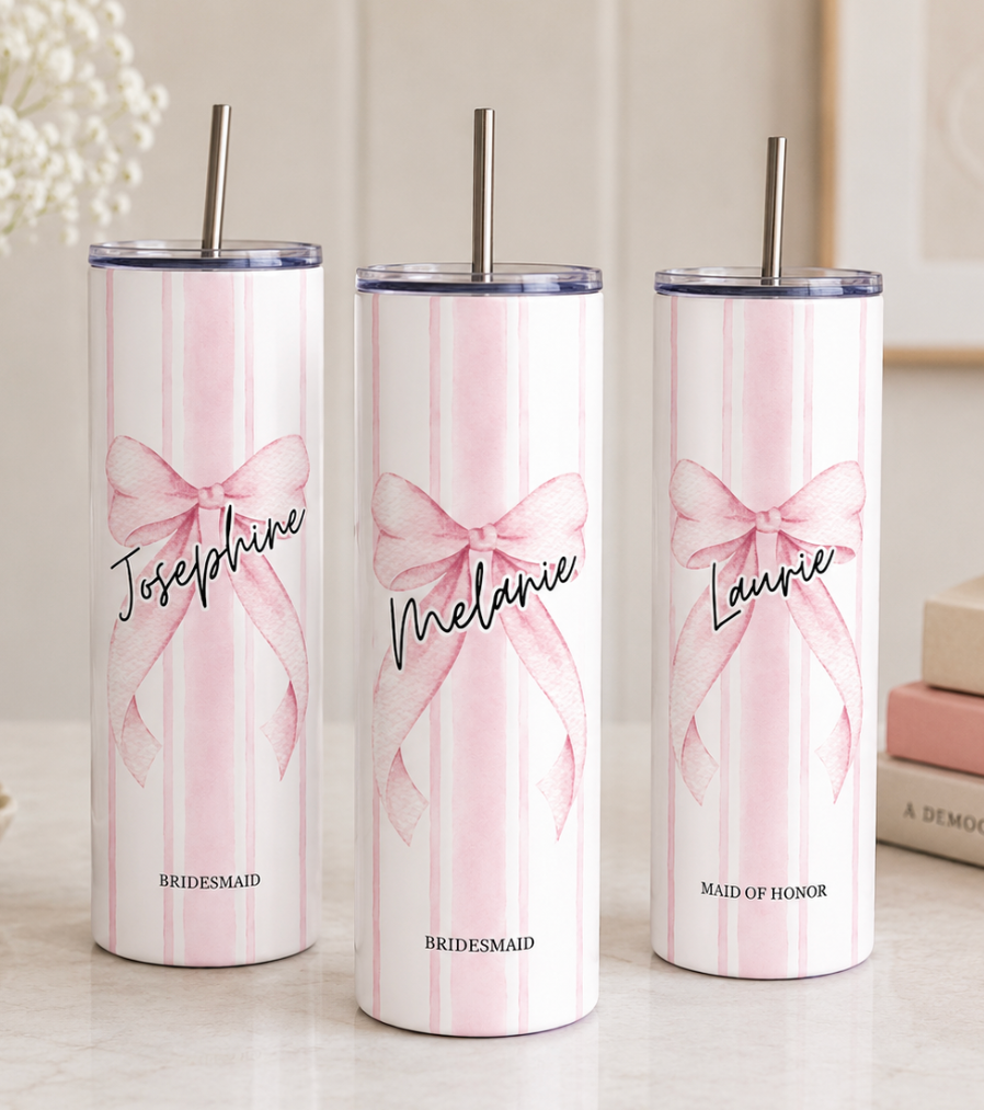 Personalized Coquette Tumbler With Bow