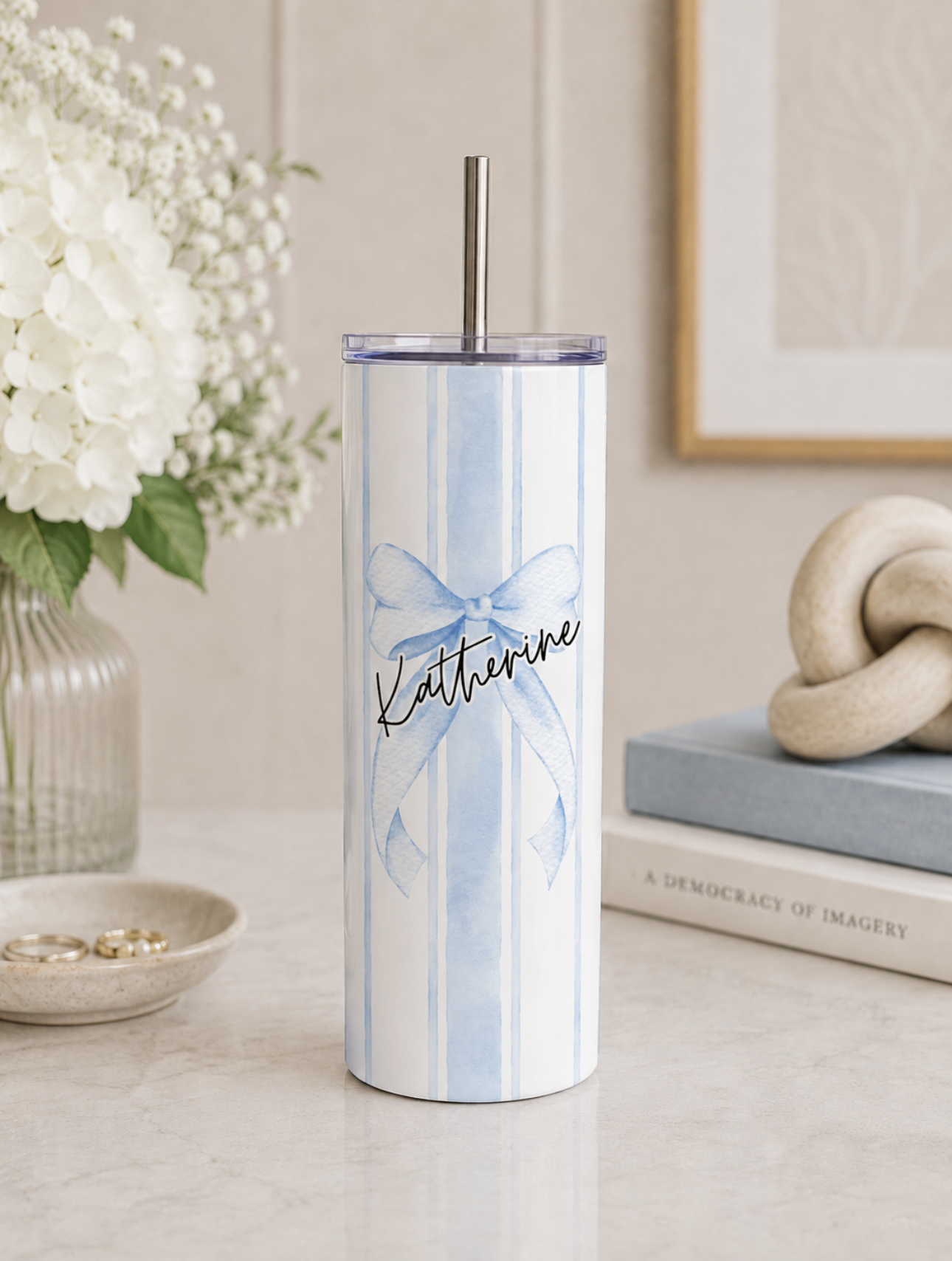 Personalized Coquette Tumbler With Bow