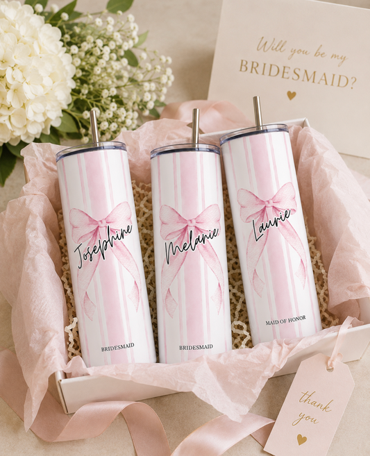Personalized Coquette Tumbler With Bow