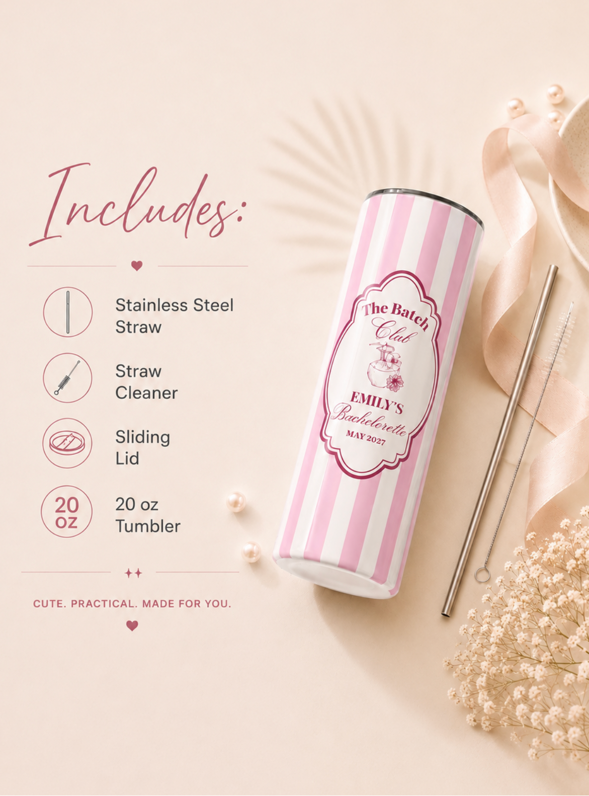 Personalized Tumbler For Bach Trips And More.
