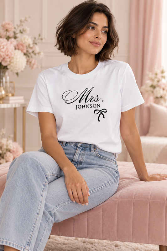 Mrs. T-Shirt Personalized With Your Last Name