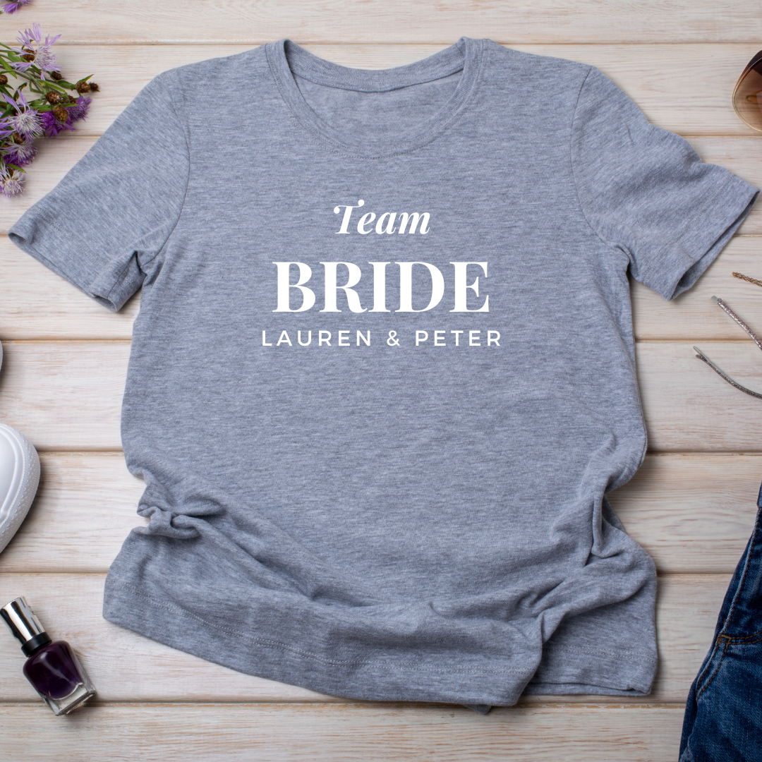 Personalized Team Bride, Team Groom, The Bride T-Shirt