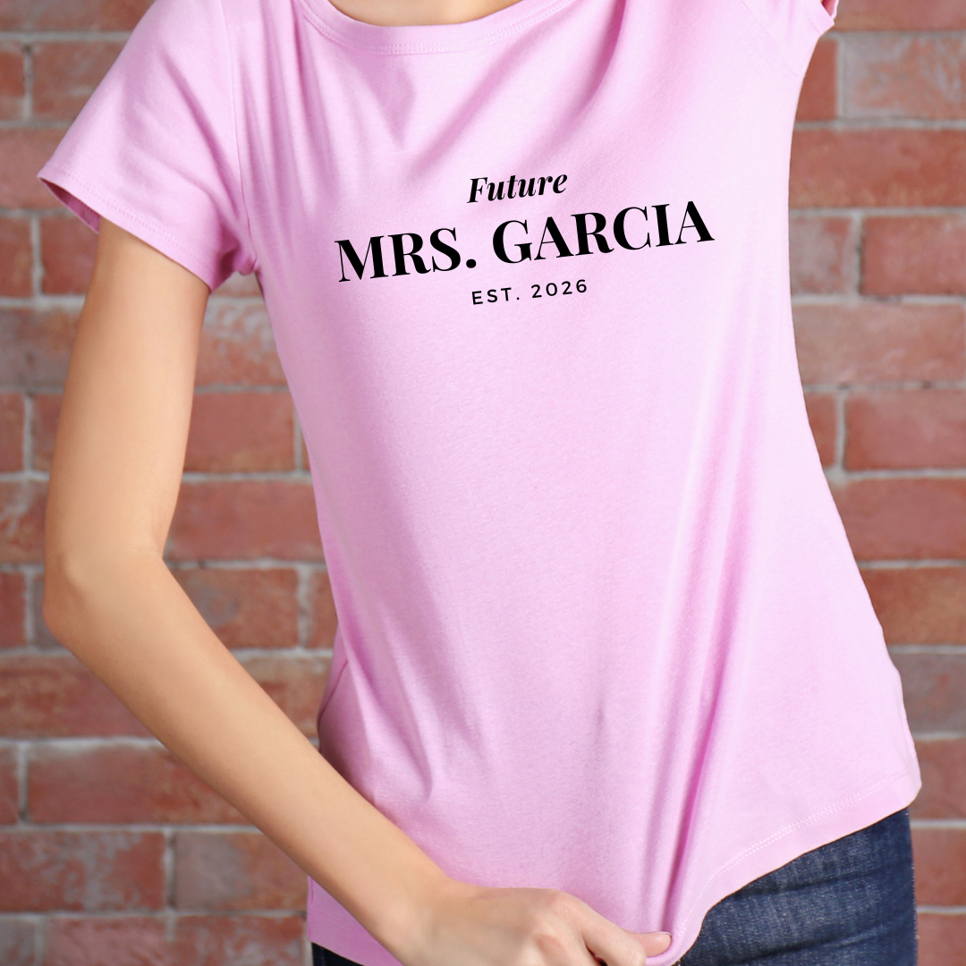 Personalized with Last Name and Date Bride or Groom T Shirt