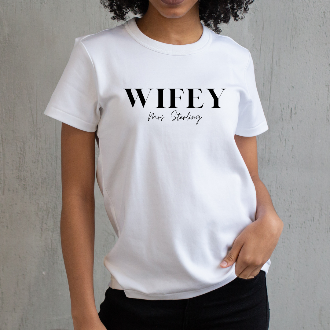 Wifey or Hubby T Shirt Personalize yours