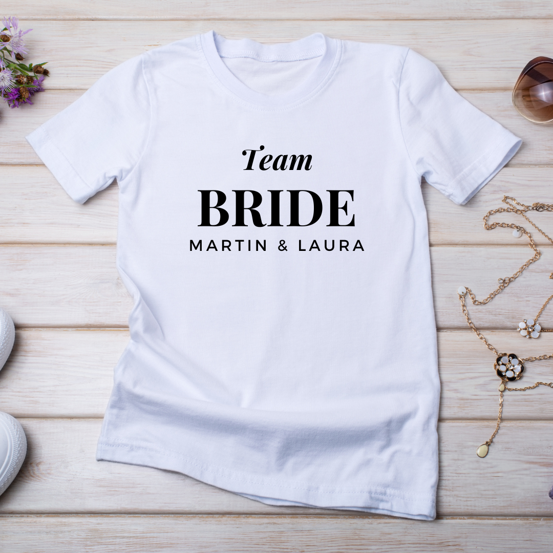 Personalized Team Bride, Team Groom, The Bride T-Shirt