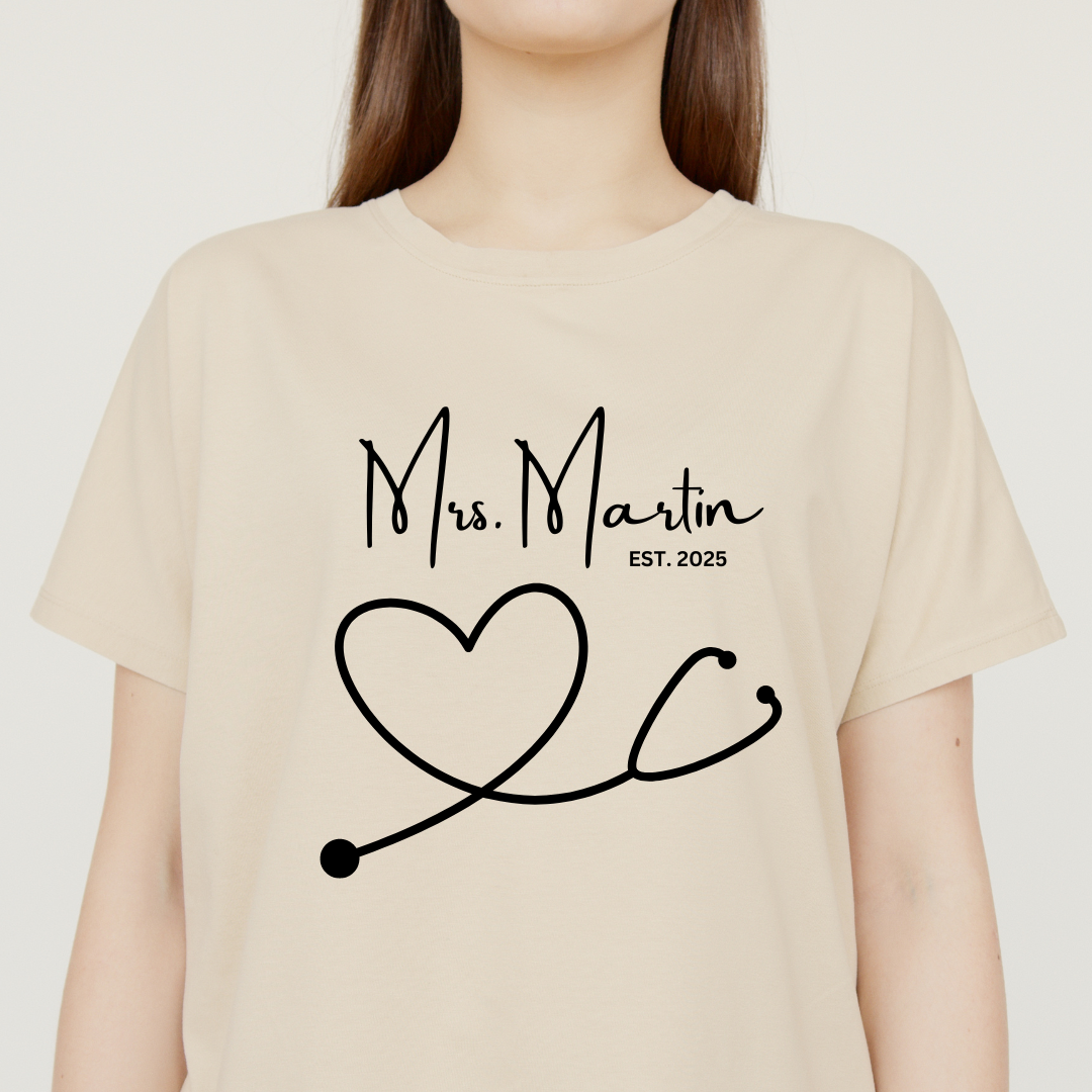 Mrs or Mr Wedding T shirt for nurses or doctors